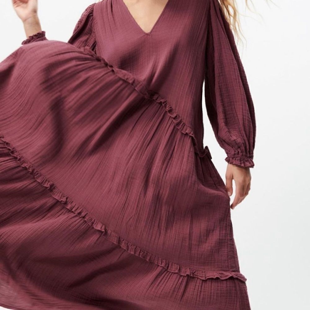 ZARA Midi Dress Cotton Voluminous New - Picture 4 of 5